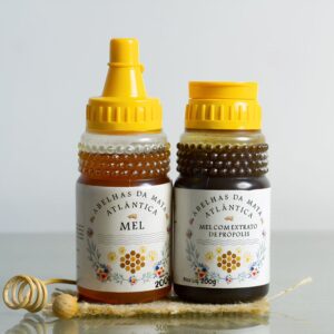 Kit Mel 100% Puro e Composto | Mel Bisnaga 200g + Mel com Extrato de Própolis 200g