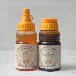 Kit Mel 100% Puro e Composto | Mel Bisnaga 200g + Mel com Extrato de Própolis 200g